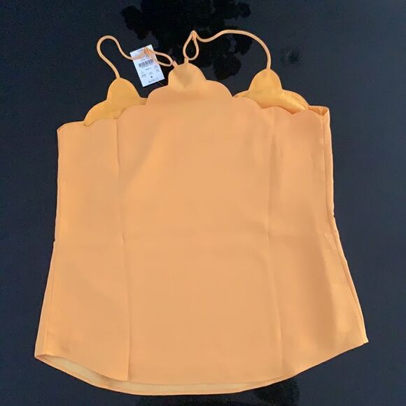 NWT J Crew Factory Yellow saffron scallop Cami 6 - Picture 7 of 8